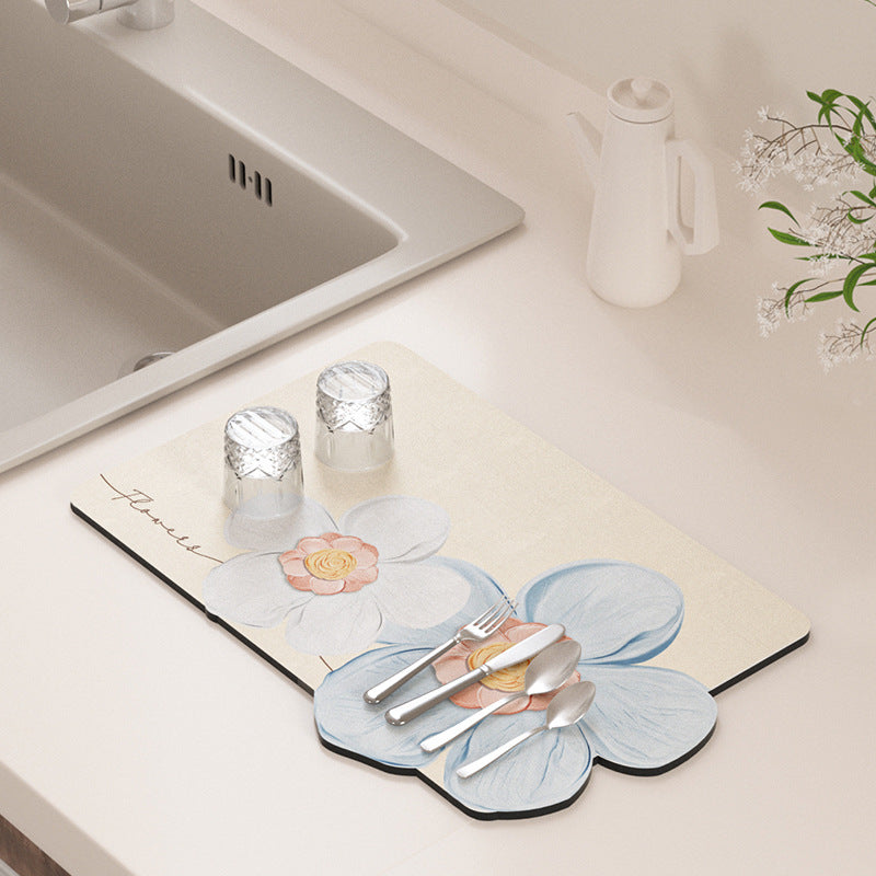 Floral Design Kitchen Drying Mat — product view 3