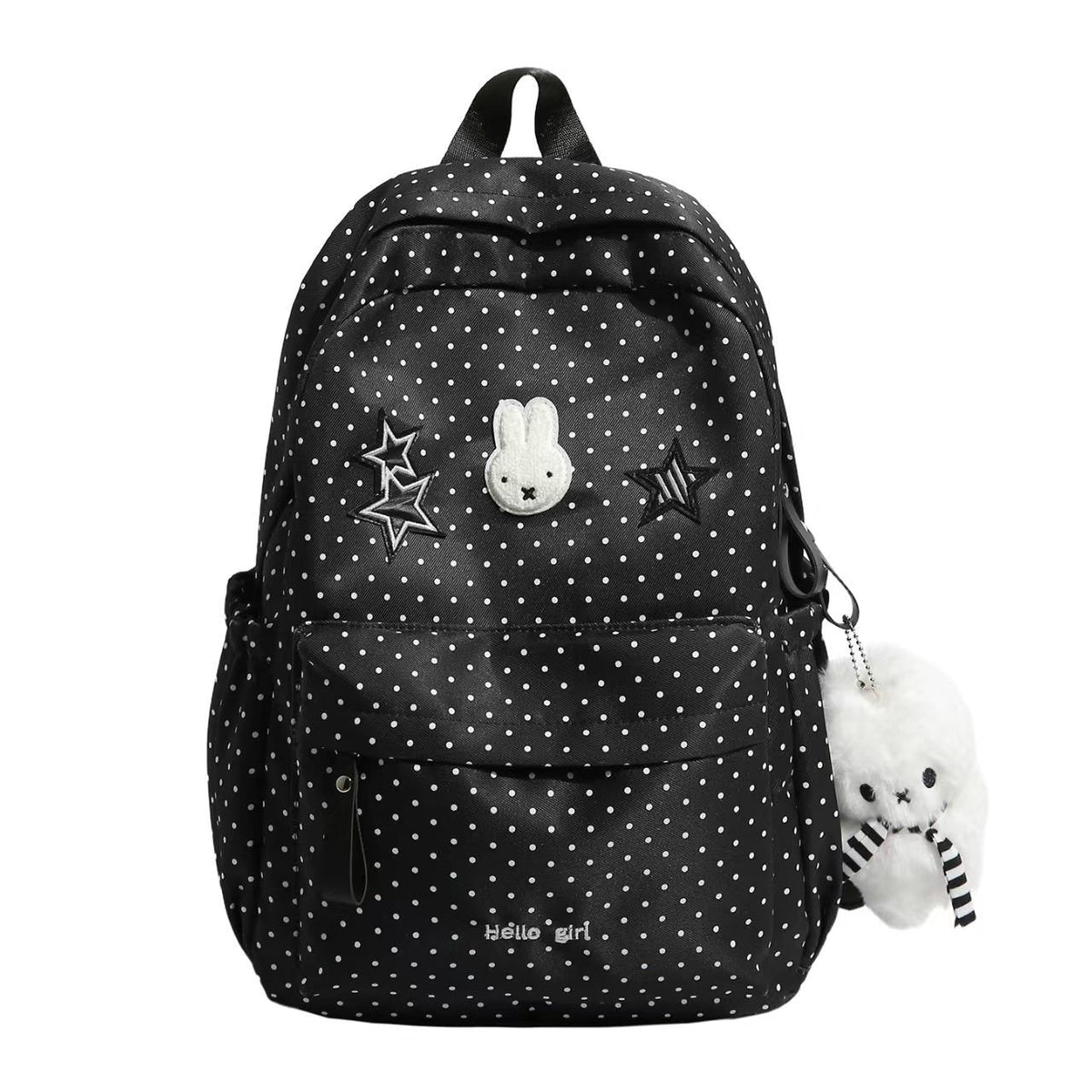 Trendy Polka Dot Canvas Backpack LoungeYard — product view 2