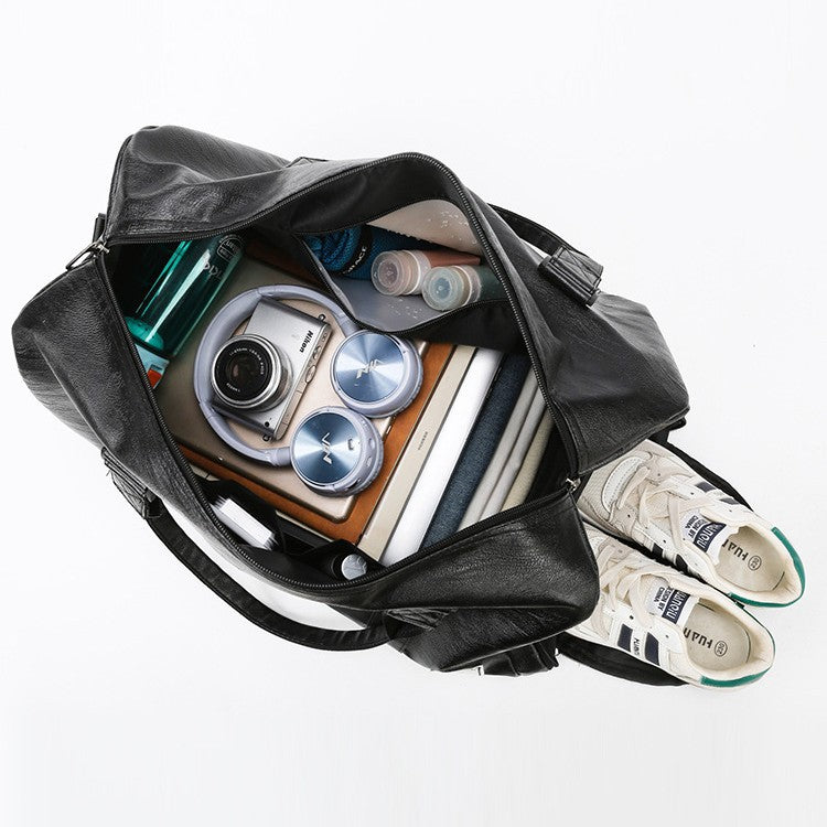 Premium Leather Weekender Duffle LoungeYard — product view 3