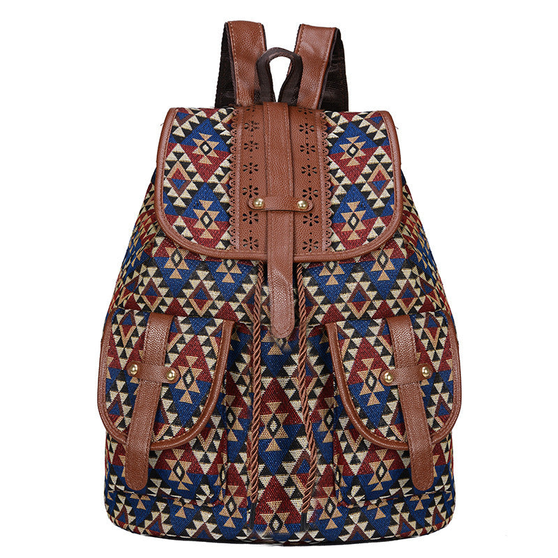 Bohemian Ethnic Print Backpack LoungeYard — product view 5
