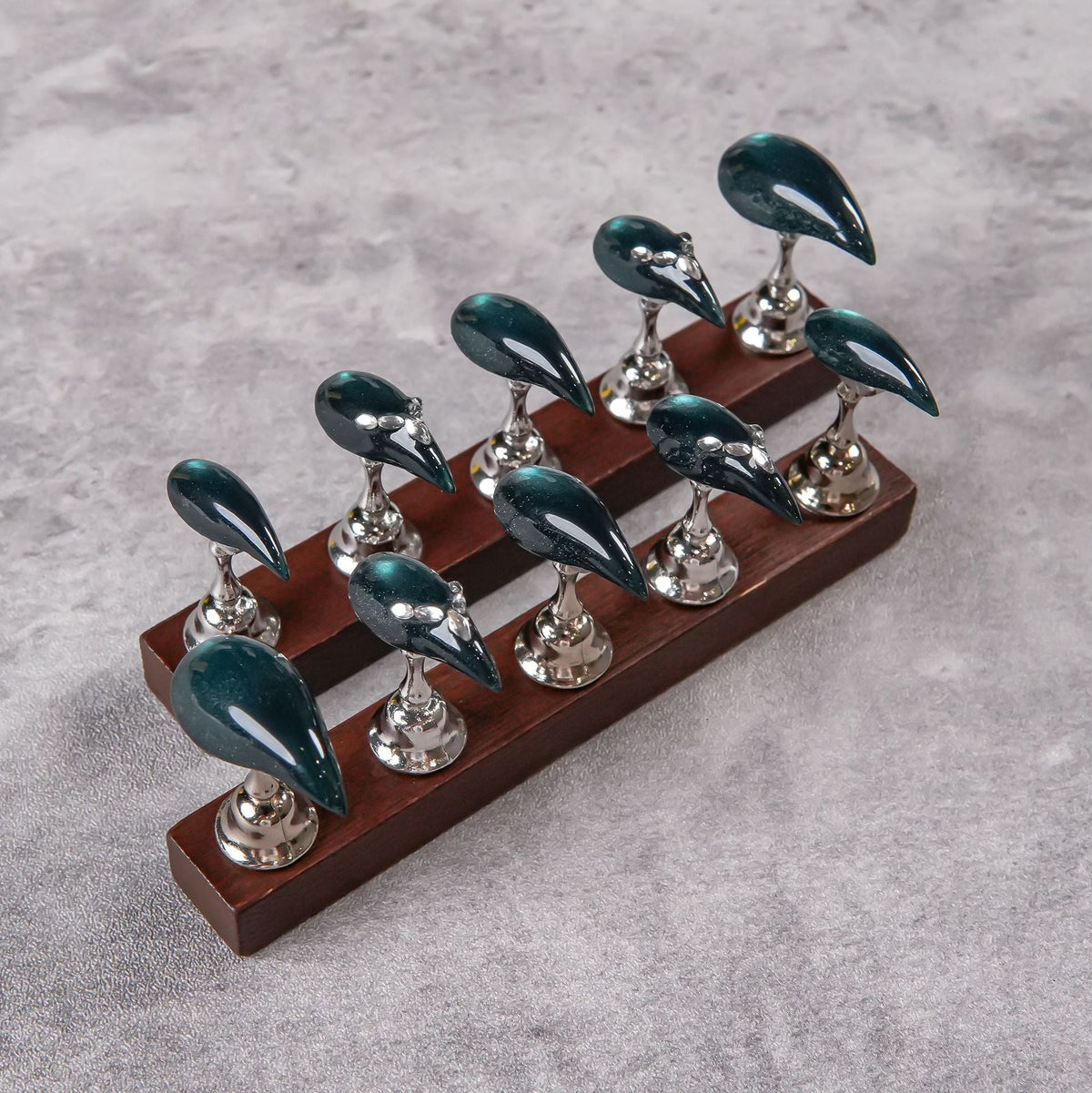 Stylish Stiletto Press-On Nails with Gem Accents — product view 4