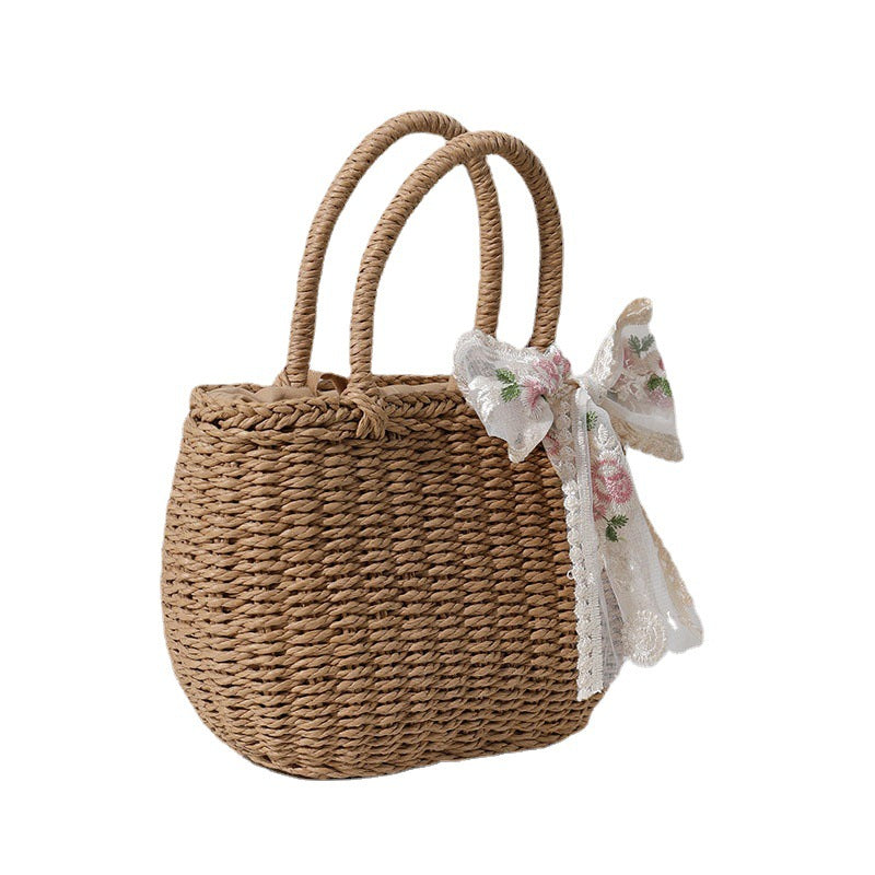 Elegant Bast bag with Floral Bow Detail LoungeYard — product view 5
