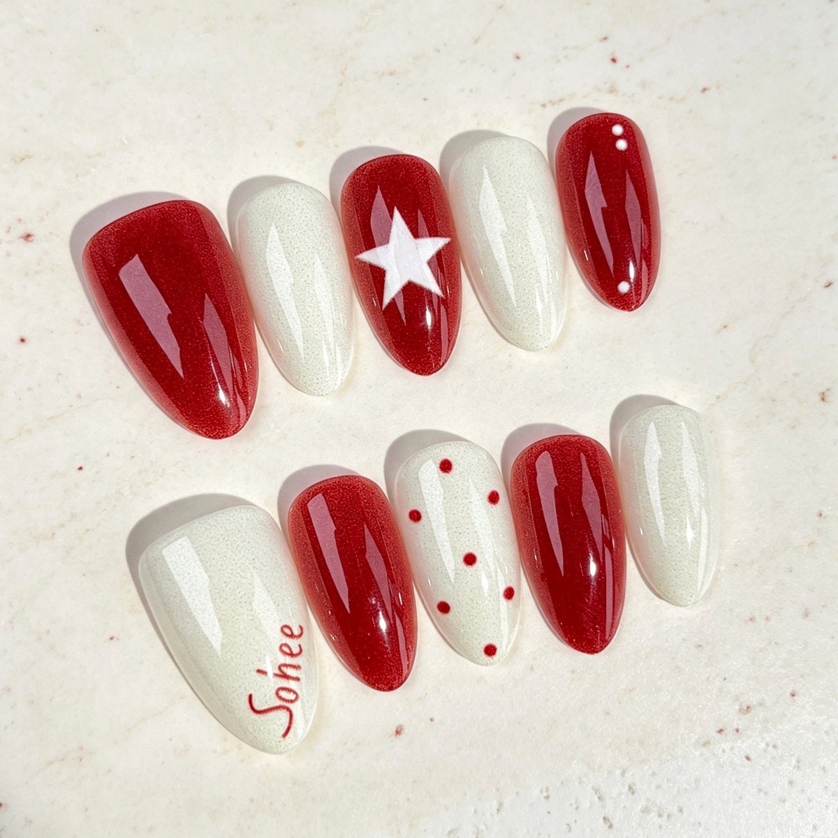 Artistic Holiday-Themed Press-On Nail Set — product view 3