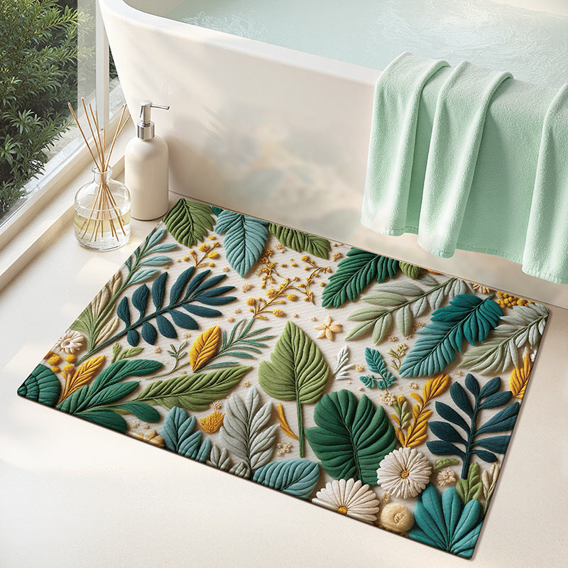 Coastal Shell Pattern Bath Mat — product view 2