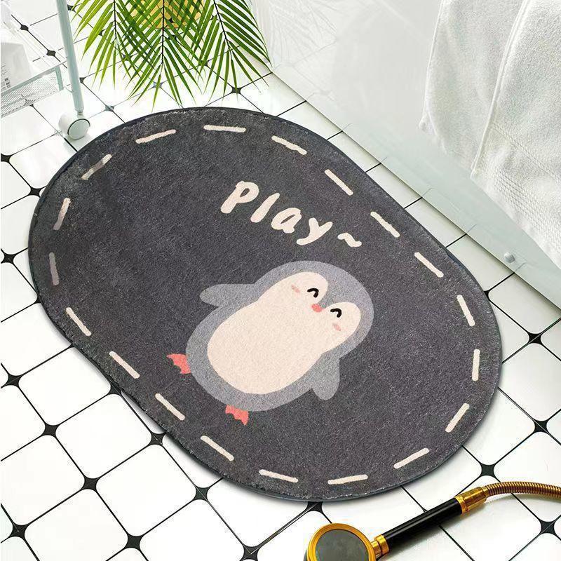Playful Penguin-Themed Bath Mat LoungeYard — product view 1