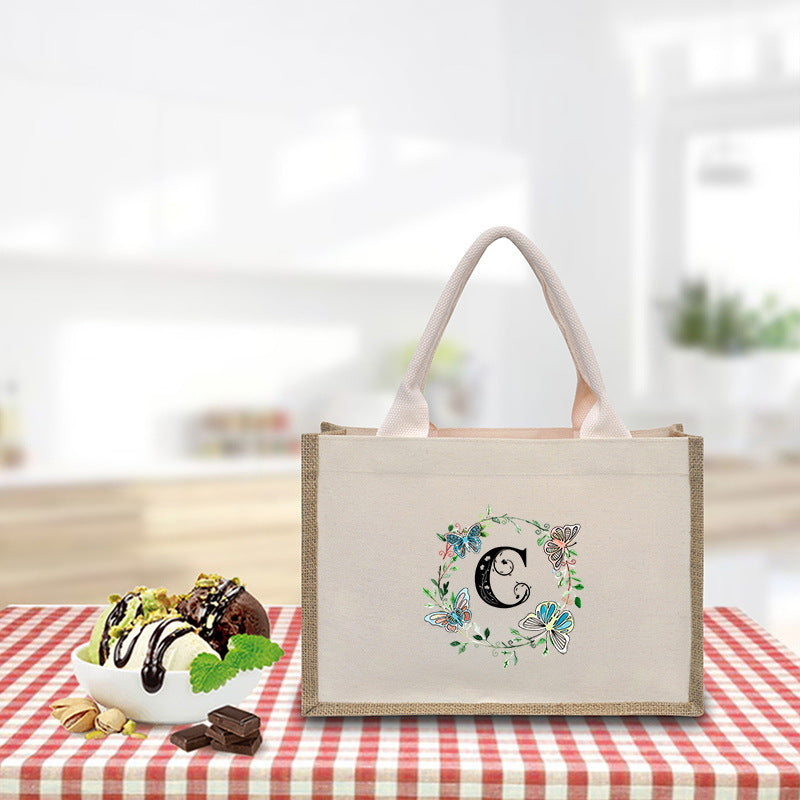 Spacious jute bag with reinforced handles LoungeYard — product view 4