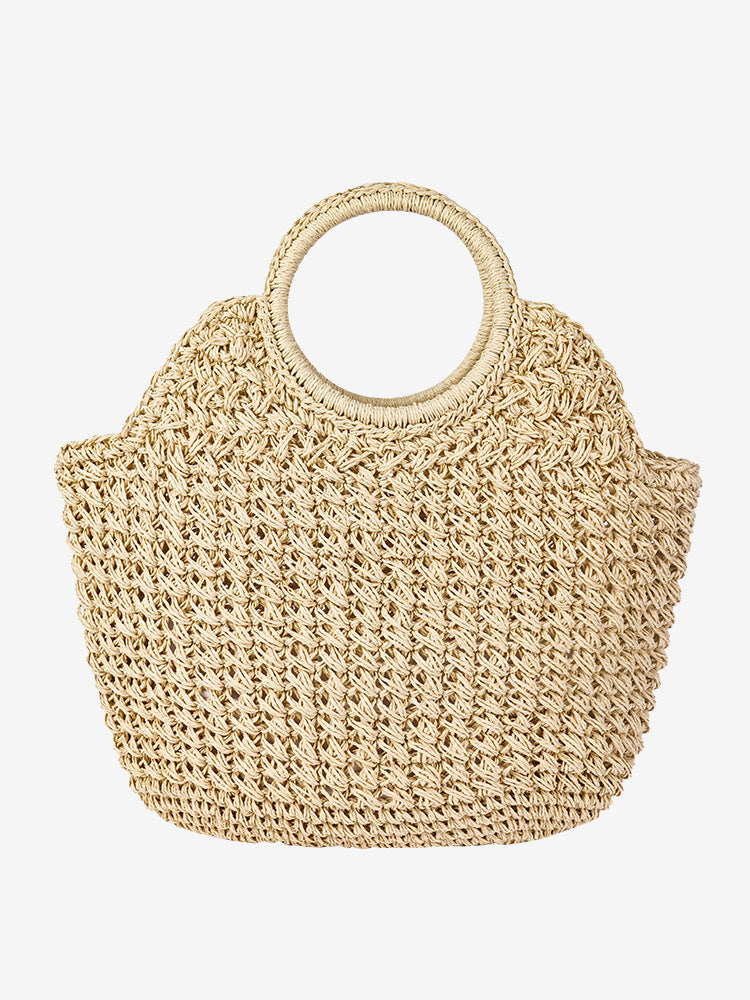 Handmade basket bag with innovative round design LoungeYard — product view 6
