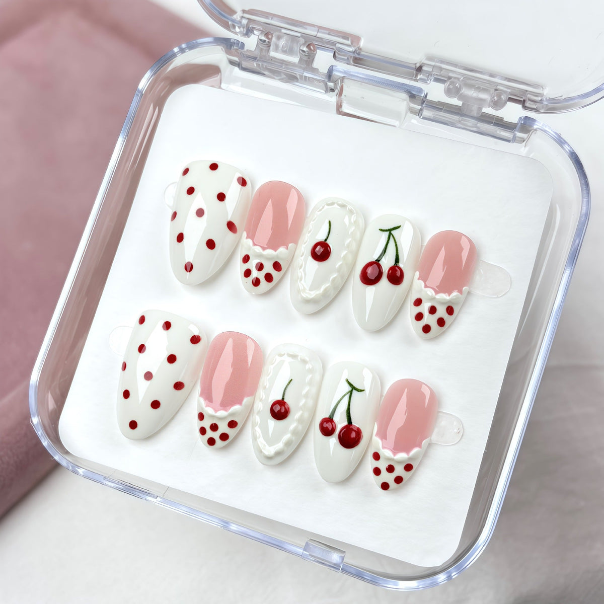 Cherry Blossom-Themed Press-On Nail Set — product view 3