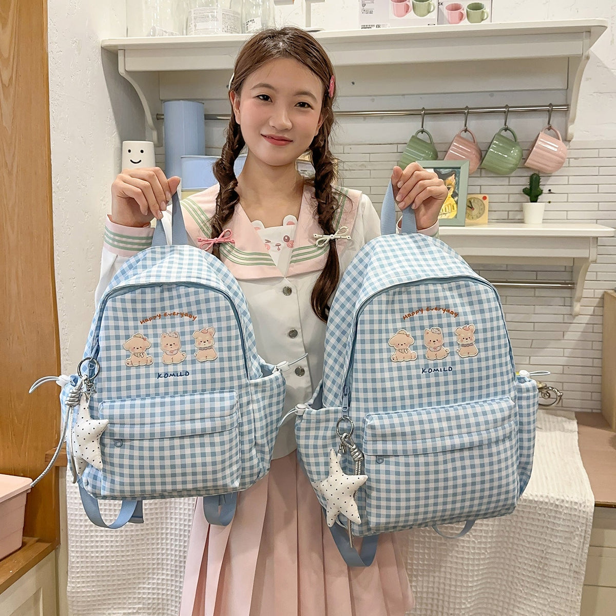 Adorable Graphic Print Backpack LoungeYard — product view 3
