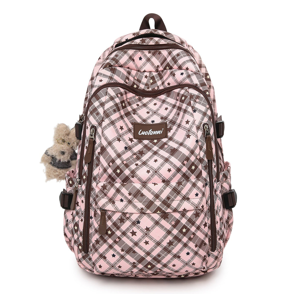 Stylish Plaid Design School Backpack LoungeYard — product view 5
