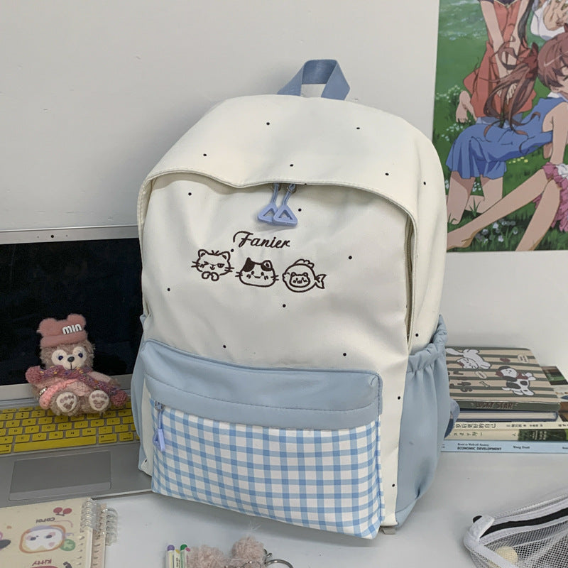 Cute Animal Embroidered Backpack LoungeYard — product view 7