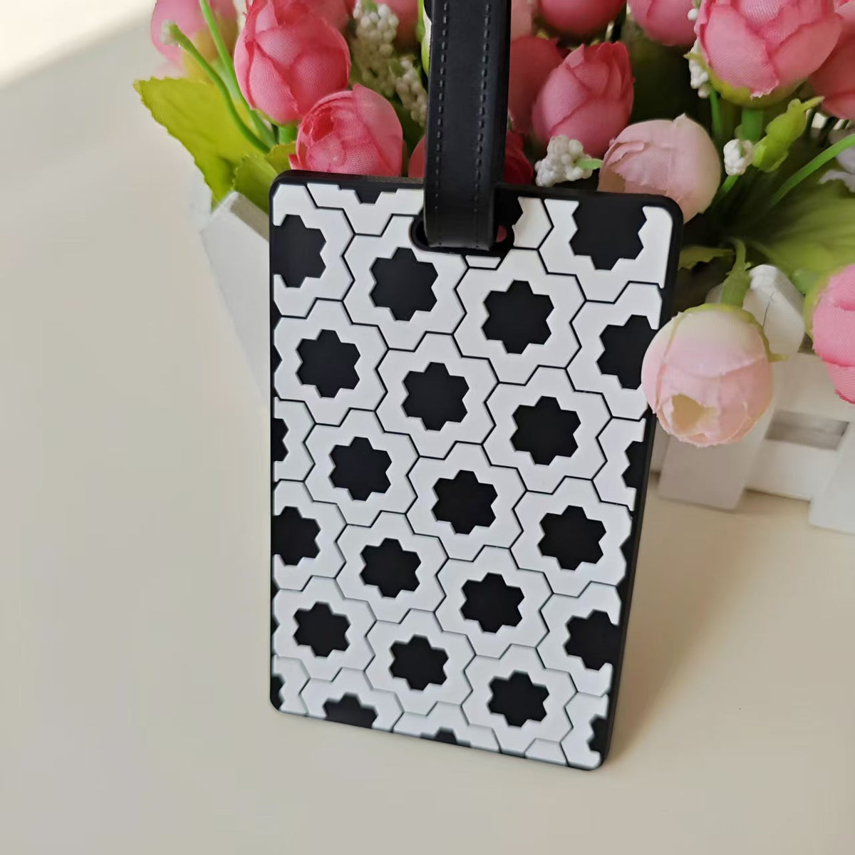 Unisex Retro Puzzle-Themed Luggage Tag LoungeYard — product view 2