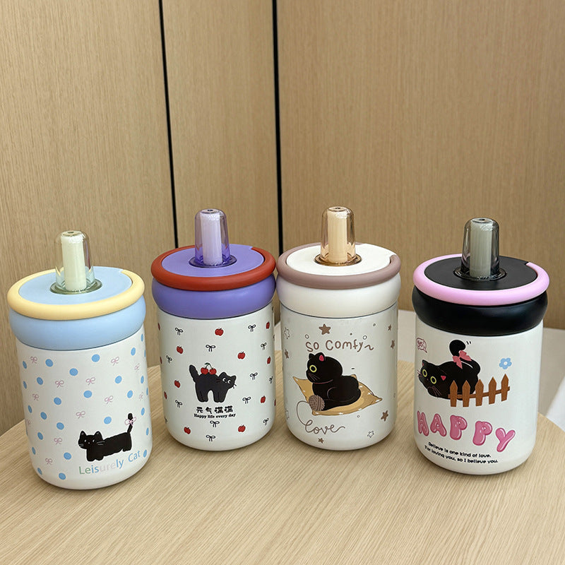 Women's water bottle with innovative silicone cap and playful design LoungeYard — product view 6