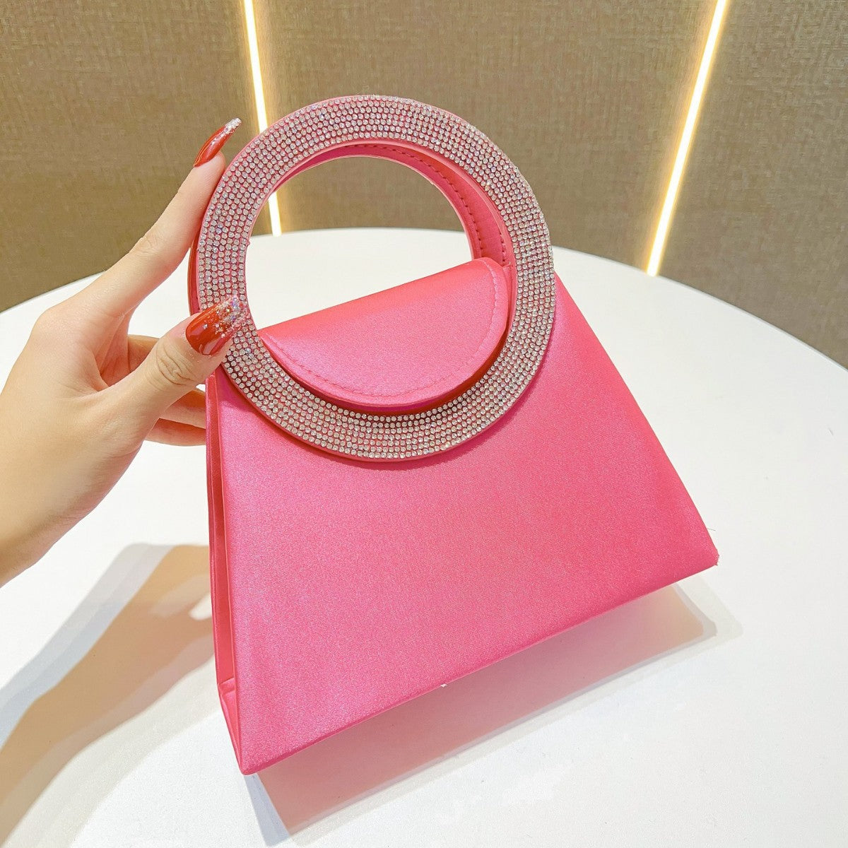 Elegant Rhinestone-Handled Handbag — product view 1