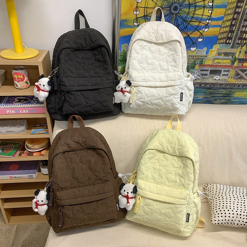Quilted Backpack with Decorative Charm LoungeYard — product view 4