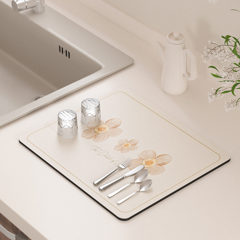 Floral Design Kitchen Drying Mat — product view 4