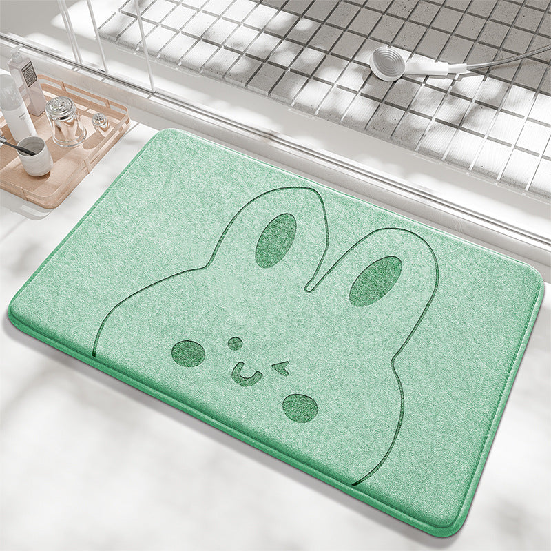 Playful Bunny Design Bath Mat Bowlift — product view 3