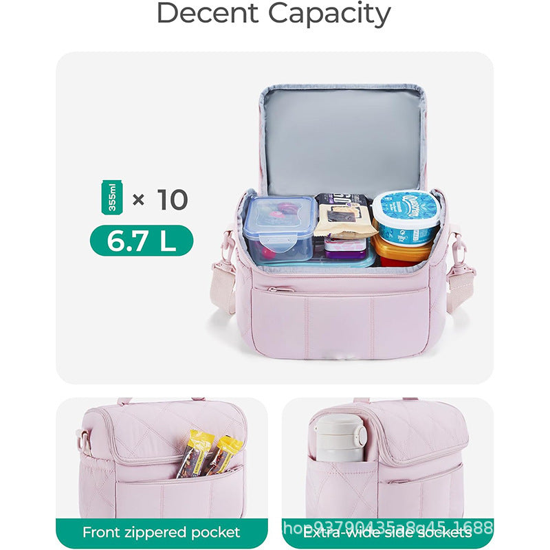 Quilted Lunch Box Cooler Bag LoungeYard — product view 3