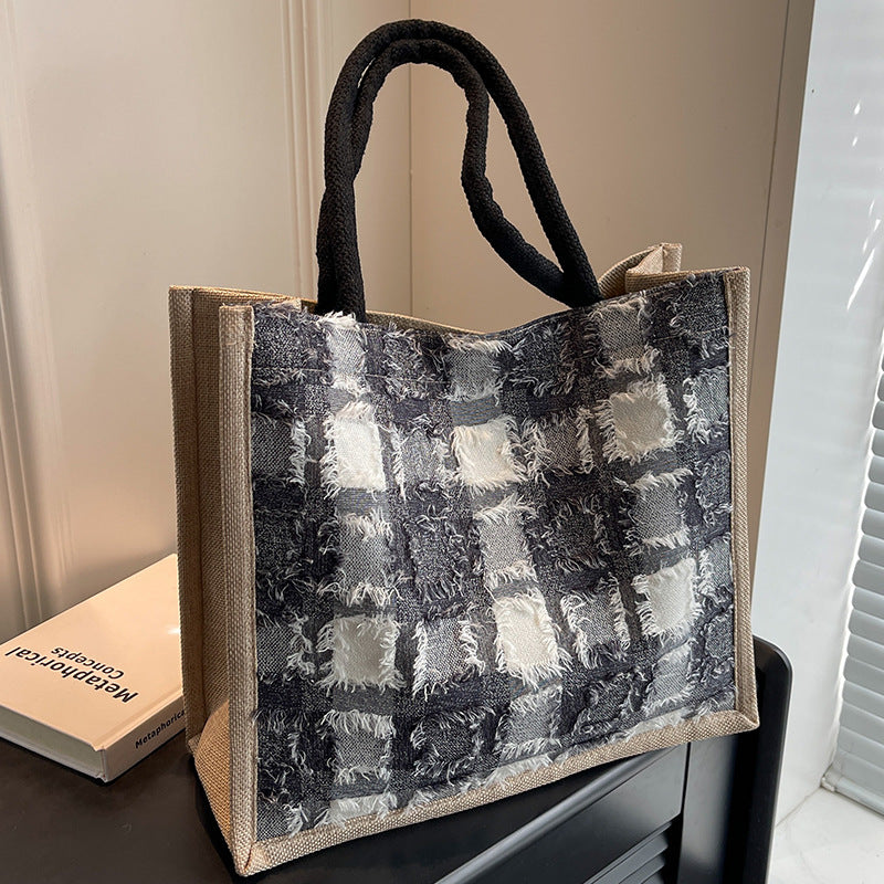 Casual Tartan Pattern Tote — product view 7