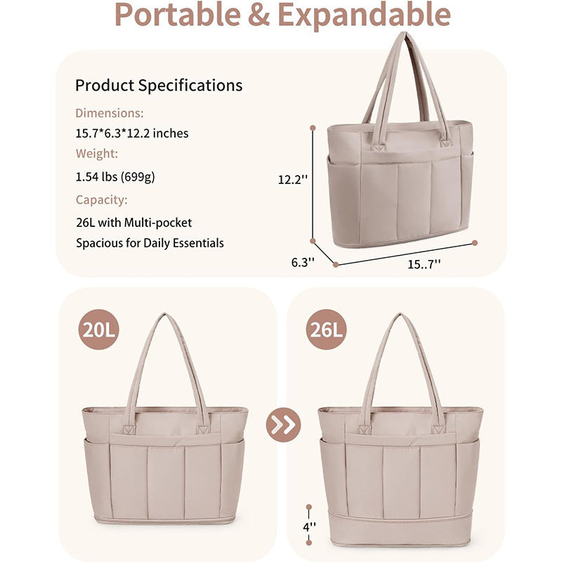 Multifunctional tote bag with practical compartments LoungeYard — product view 2