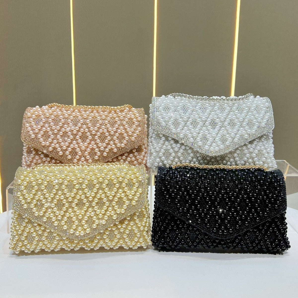 Elegant Pearl Beaded Clutch — product view 4