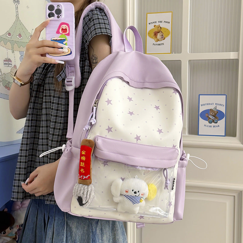 Fun-Themed Star Pattern Backpack LoungeYard — product view 1