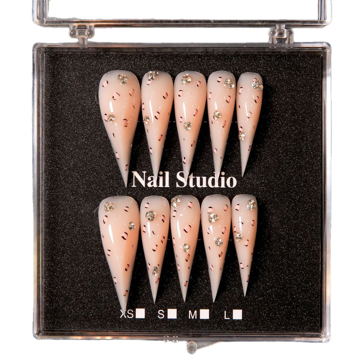 Stiletto Press-On Nail Set with Crystal Embellishments — product view 5