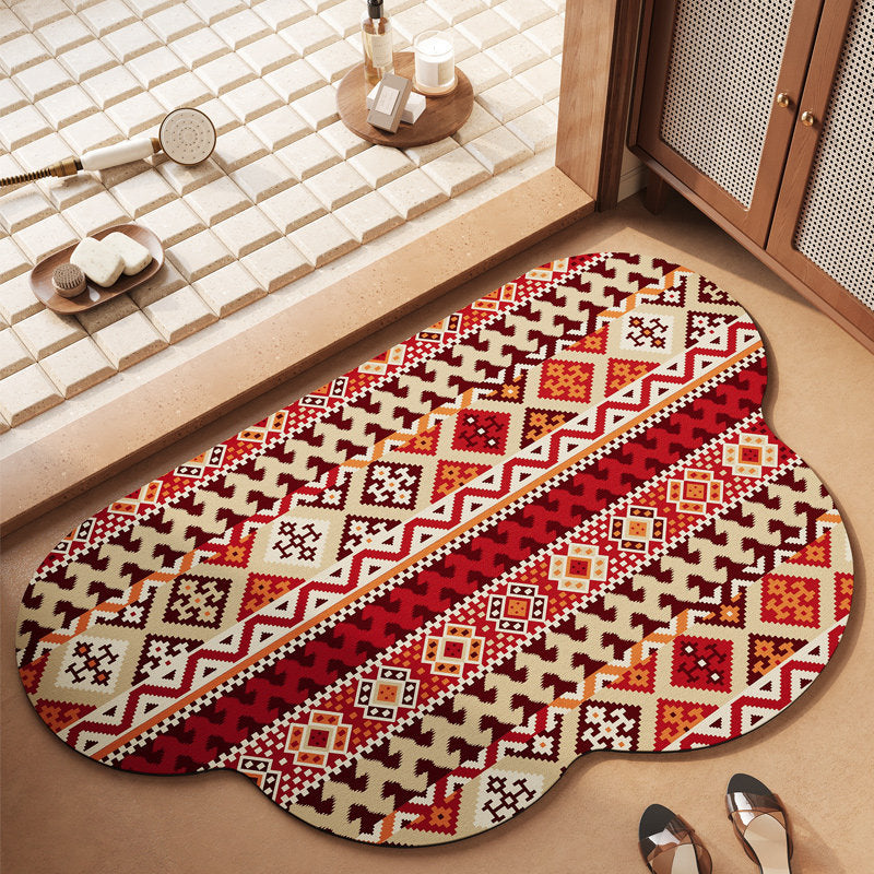 Stylish Bohemian Floral Bath Mat — product view 7