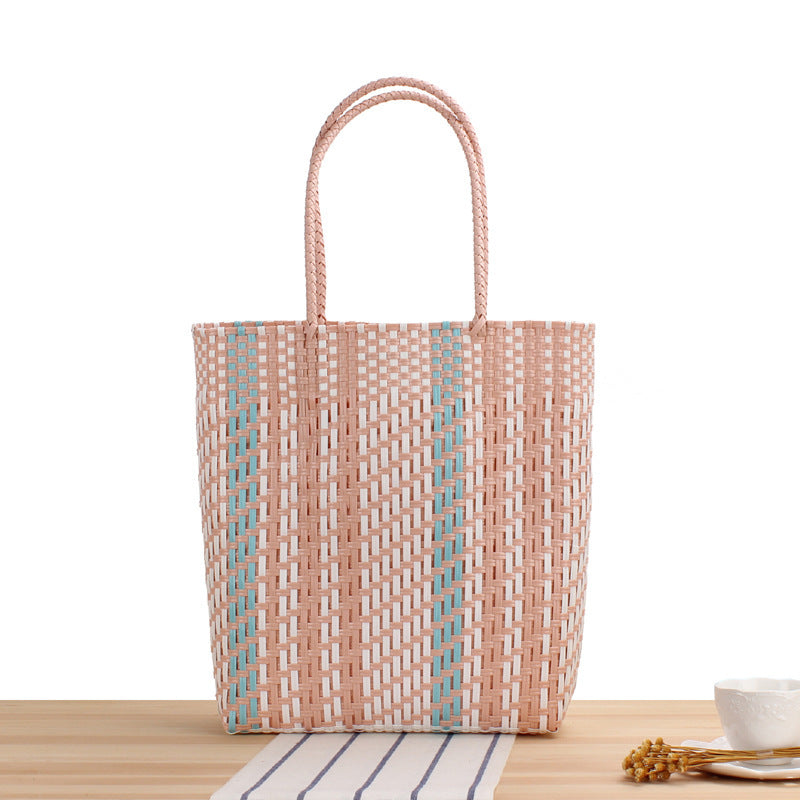 Braided beach bag with modern design and comfortable handles LoungeYard — product view 5