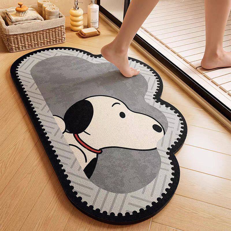 Playful Dog-Themed Bath Mat Bowlift — product view 1
