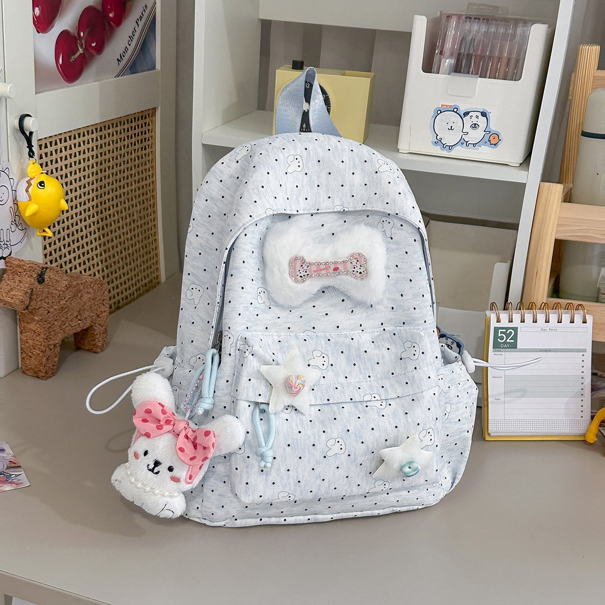 Lightweight Polka Dot Casual Backpack LoungeYard — product view 7