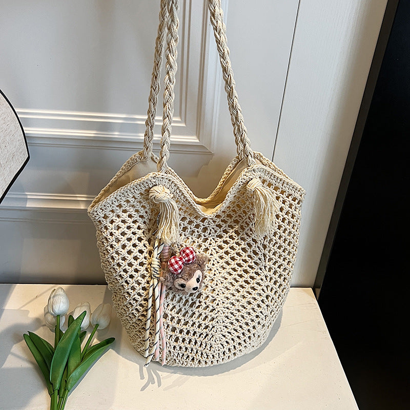Woven Straw Beach Bag — product view 7