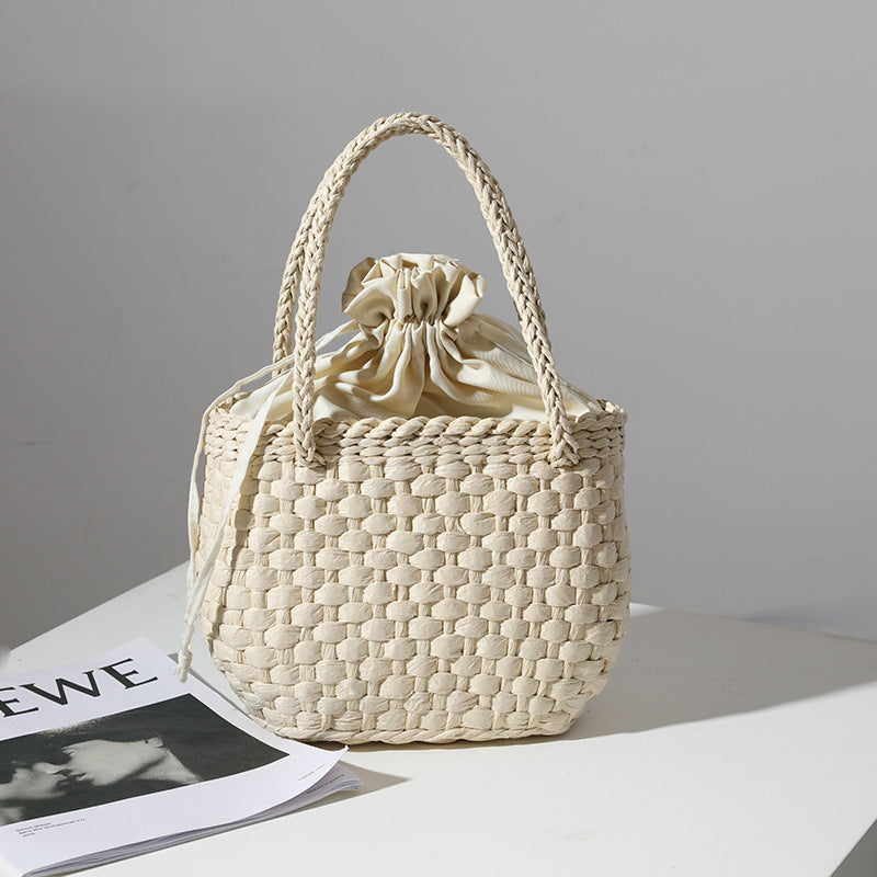 Handmade mini basket handbag with stylish woven pattern LoungeYard — product view 1