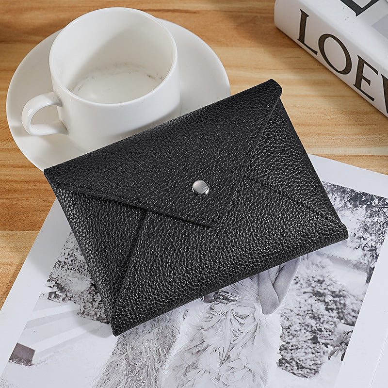 Textured Leather Envelope Wallet — product view 2