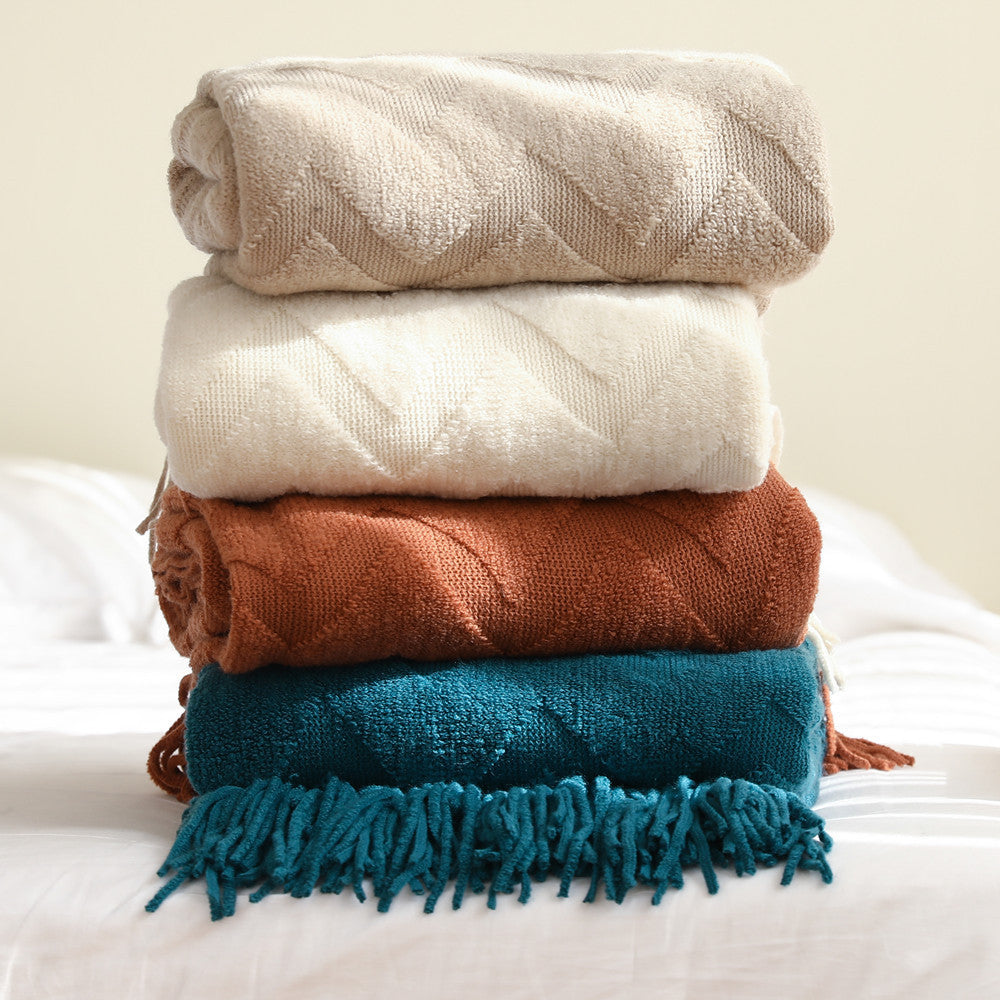 Cozy Textured Throw Blanket LoungeYard — product view 1