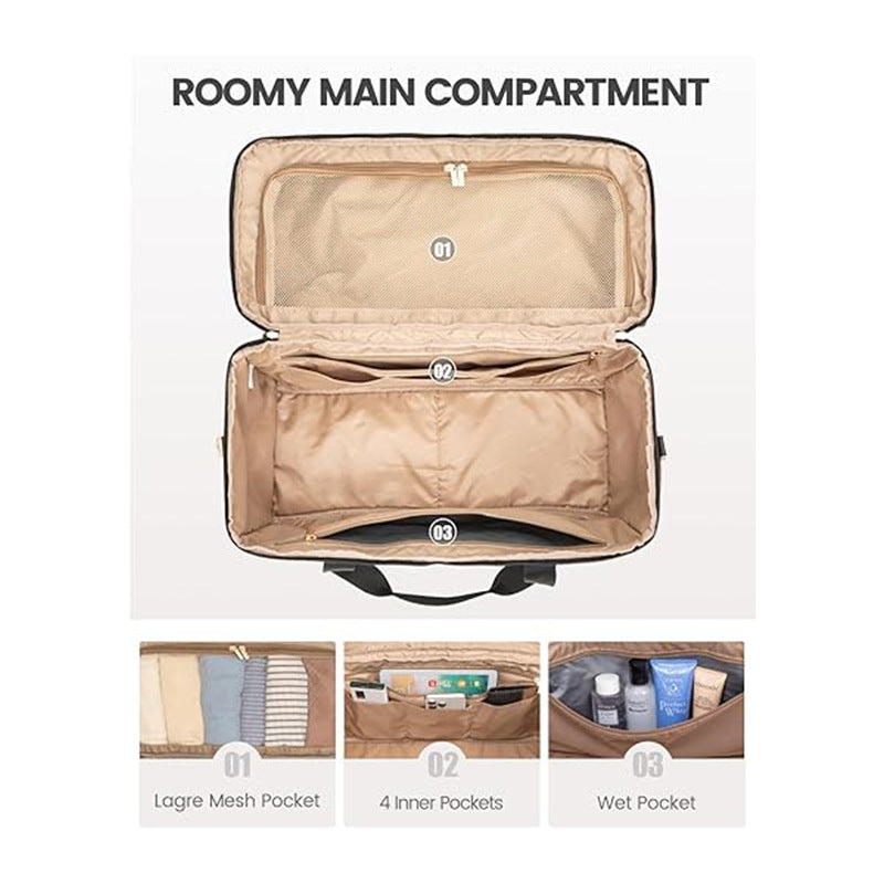 Elegant cosmetic storage bag with removable organizer LoungeYard — product view 3