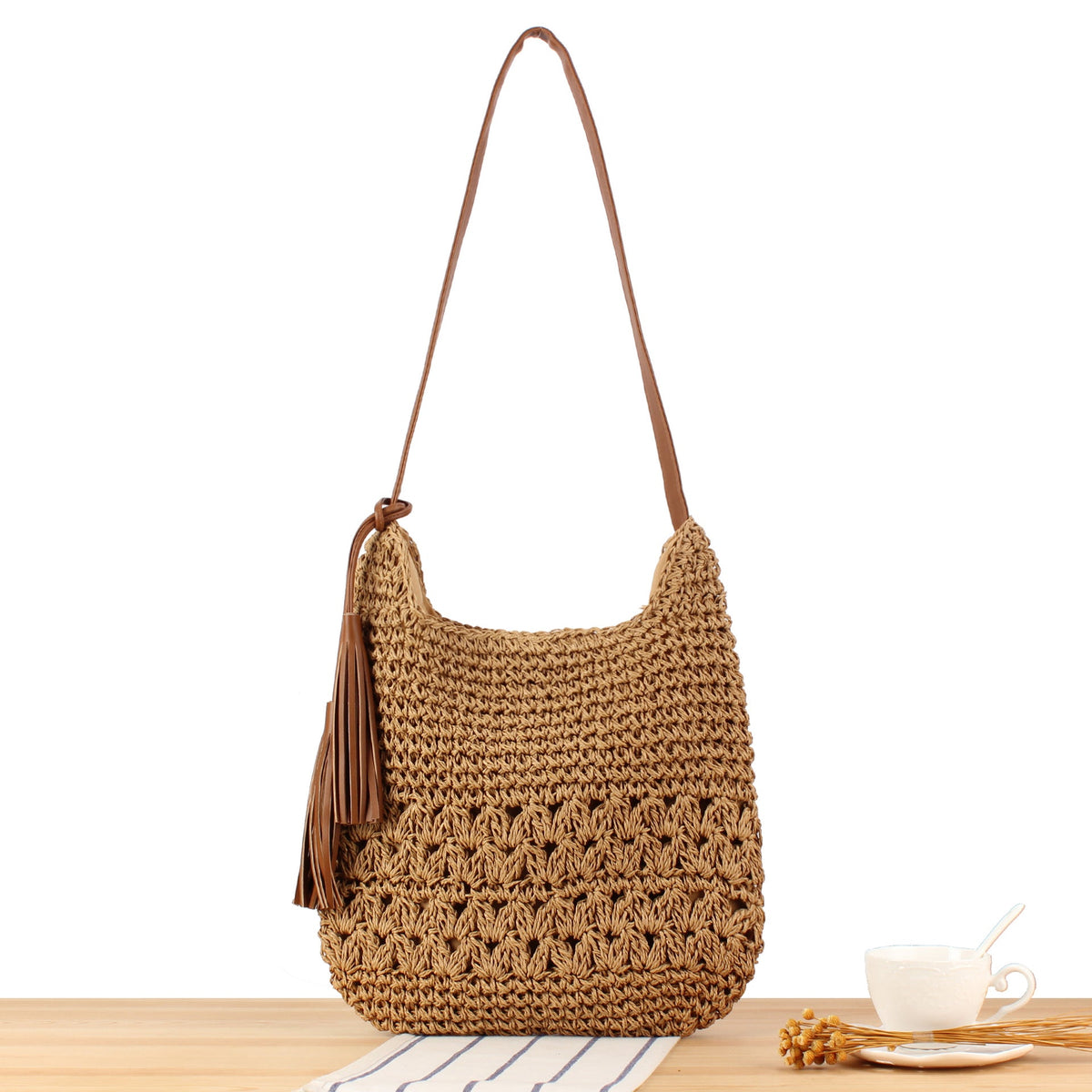 Shoulder bag in elegant macrame design LoungeYard — product view 6