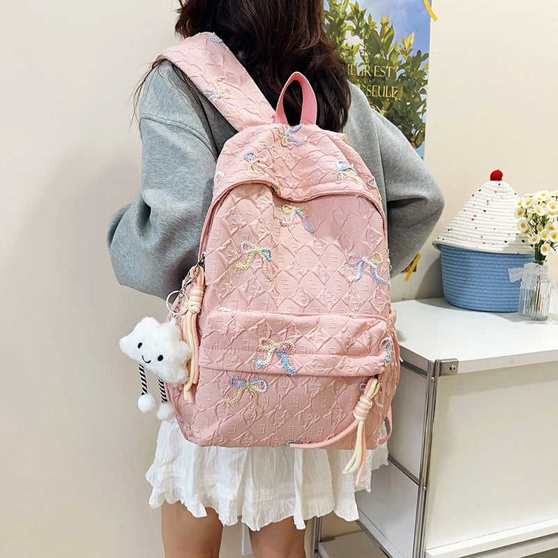 Creative Bow Patterned Backpack LoungeYard — product view 2