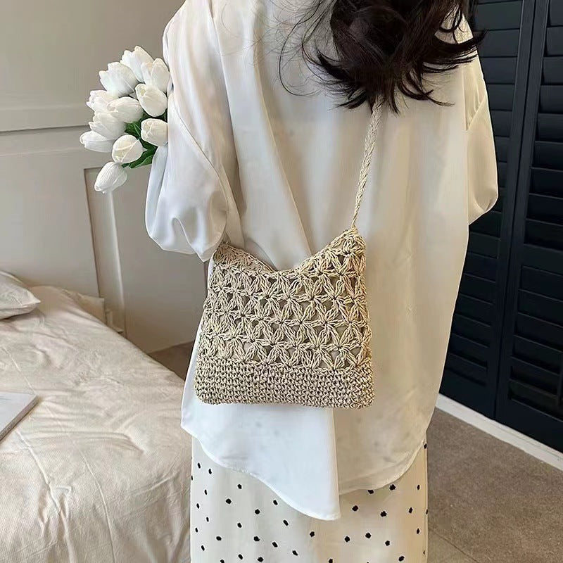 Crocheted Shoulder Bag Made of Natural Material LoungeYard — product view 3