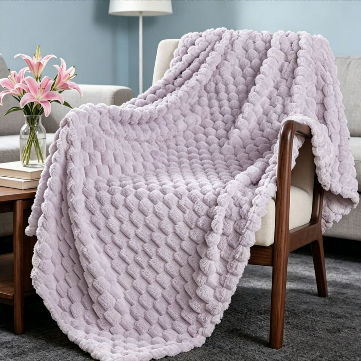 Premium Textured Plush Throw Blanket — product view 6