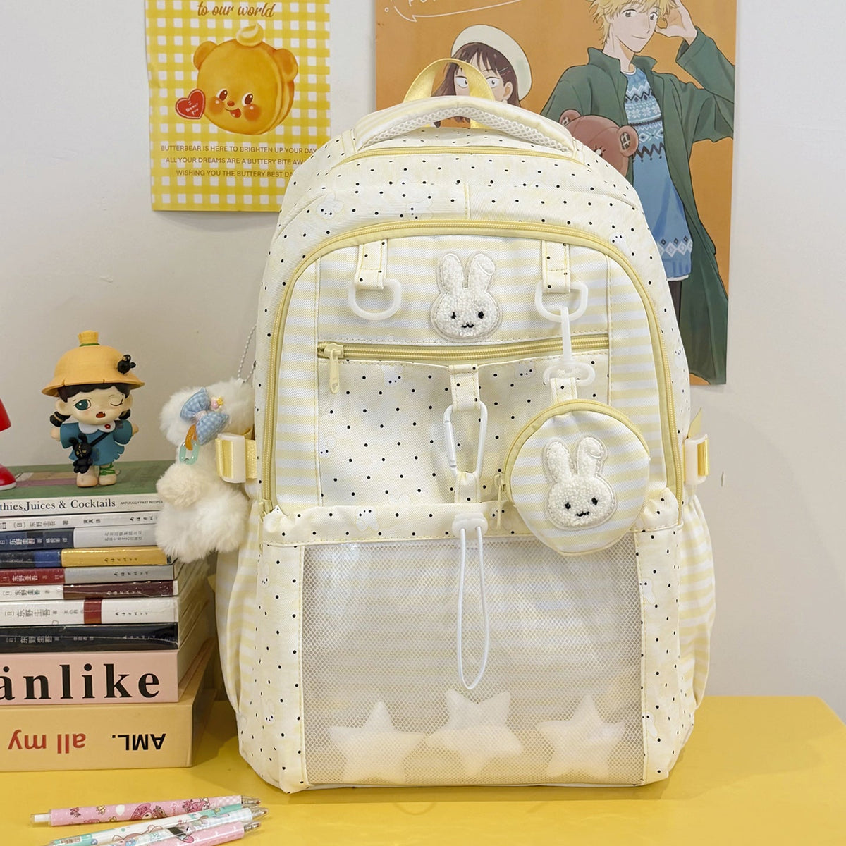 Cartoon Character Print Backpack LoungeYard — product view 6