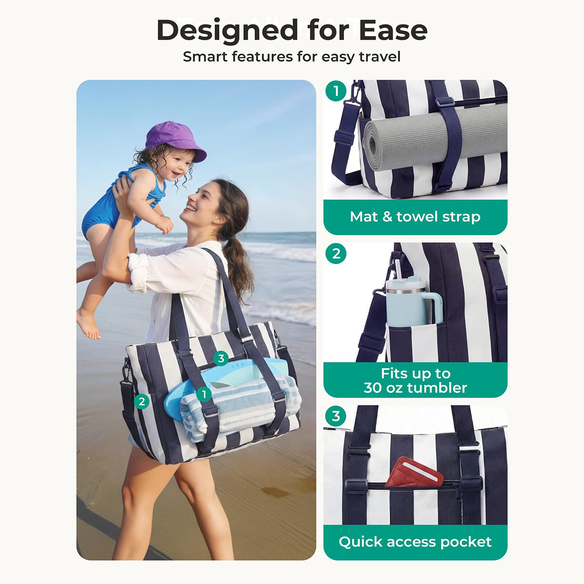 Multifunctional tote bag with practical interior LoungeYard — product view 4