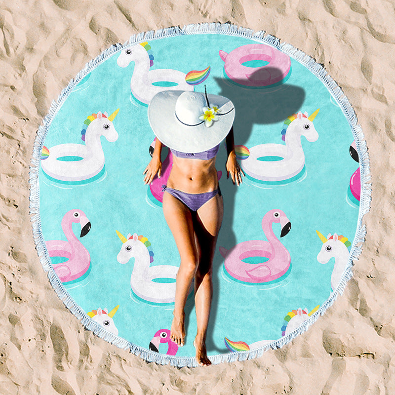 Rundstrand towel with unique sunset design LoungeYard — product view 7