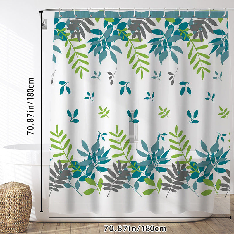 Leaf Motif Shower Curtain LoungeYard — product view 4
