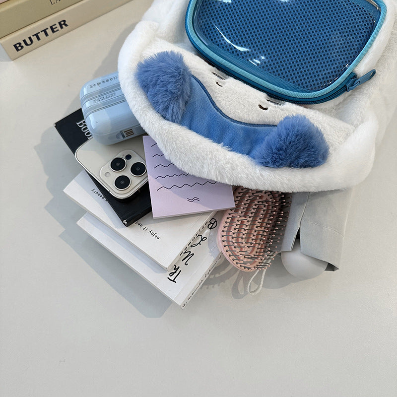 Plush backpack with bunny design LoungeYard — product view 3