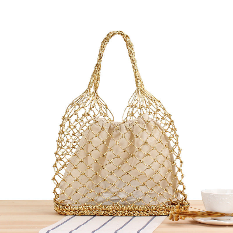 Creative mesh handbag with inner pouch LoungeYard — product view 6