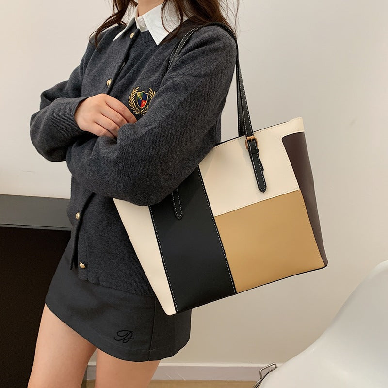 Stylish Color Block Tote Bag LoungeYard — product view 3