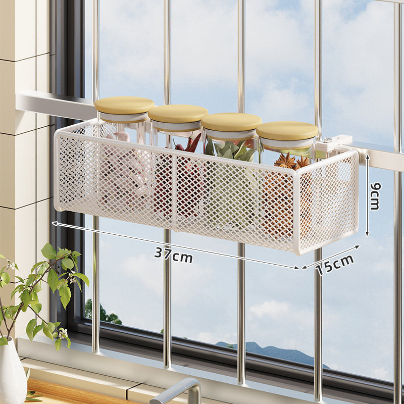 Window-Mounted Mesh Spice Rack and Bar Hanging Organizer — product view 4