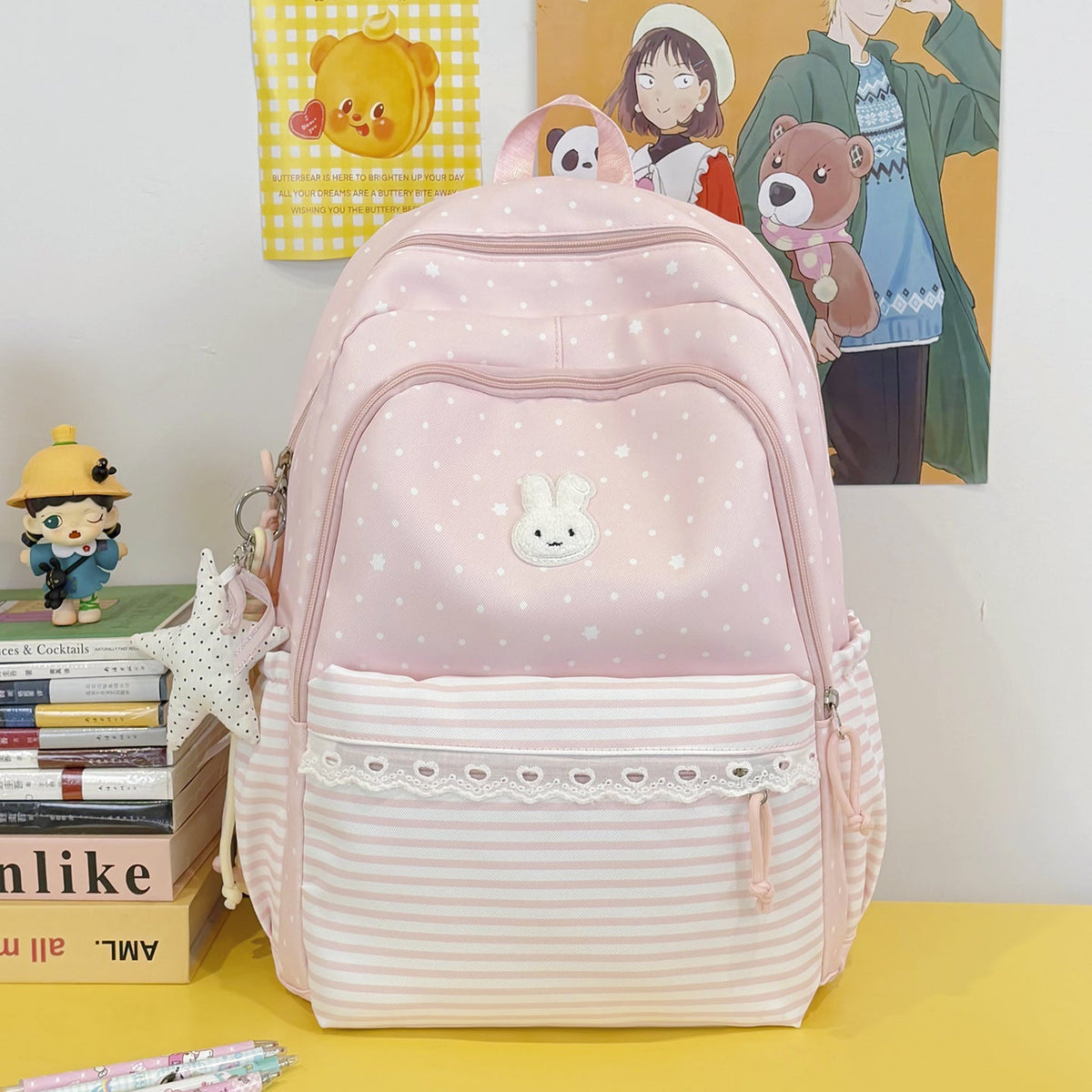 Cute Decorative Bunny-Ear Design Backpack LoungeYard — product view 6