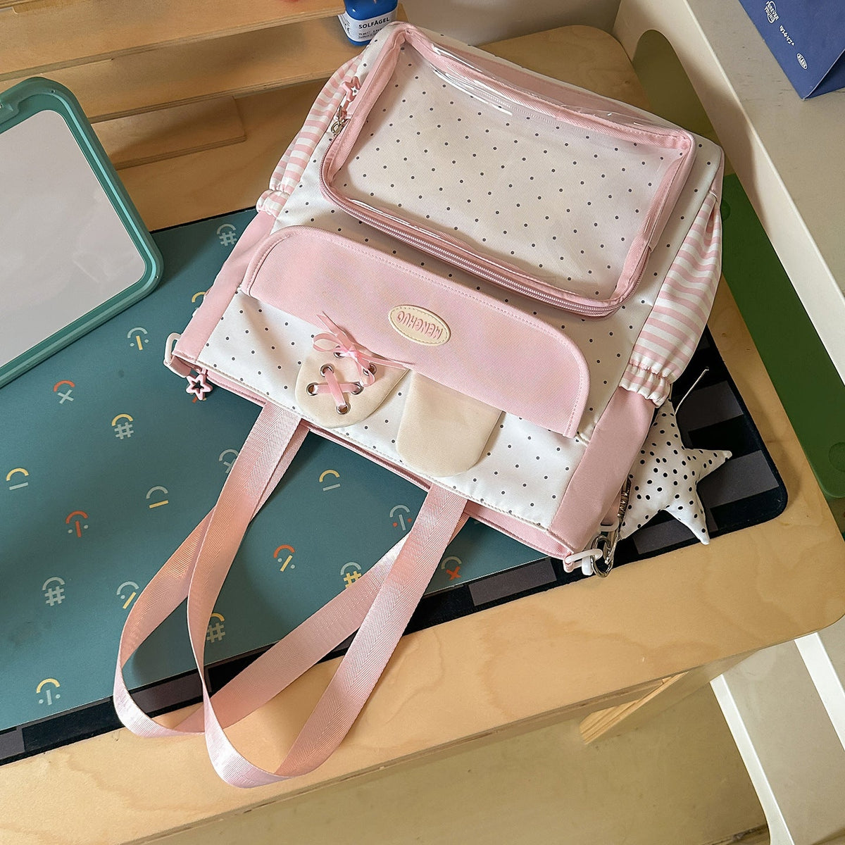 Playful Multi-Pocket School Backpack LoungeYard — product view 6